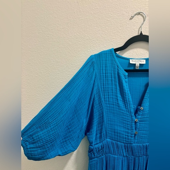 NWT Michael Stars Felicity Gauze Maxi Dress in Blue, Size XS - Picture 5 of 11